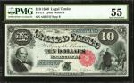 Fr. 113. 1880 $10 Legal Tender Note. PMG About Uncirculated 55.