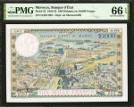 MOROCCO. Banque dEtat du Maroc. 100 Dirhams on 10,000 Francs, 1954-55. P-52. PMG Gem Uncirculated 66