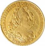 BRAZIL. 6400 Reis, 1783-R. Rio de Janeiro Mint. Maria I & Pedro III. PCGS Genuine--Scratch, AU Detai