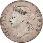 1894年香港半圆银币。伦敦铸币厂。(t) HONG KONG (SAR). 50 Cents, 1894. London Mint. Victoria. PCGS Genuine--Damage, 