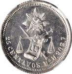 MEXICO. 25 Centavos, 1884-Mo M. Mexico City Mint. NGC MS-66.