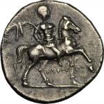 Greek Coins, Southern Apulia, Tarentum. AR Half Shekel, c. 212-209 BC. HN Italy 1082. Vlasto 984. 3.