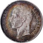 VENEZUELA. 5 Bolivares, 1889. Caracas Mint. PCGS AU-53.