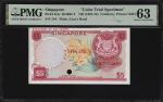 1976-73年新加坡货币发行局伍圆。试色样票。SINGAPORE. Board of Commissioners of Currency. 5 Dollars, ND (1967-73). P-2c