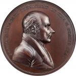1825 John Quincy Adams Indian Peace Medal. Bronze. Second Size. Julian IP-12, Prucha-42. First Rever