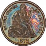 1878-CC Liberty Seated Dime. Type I Reverse. Fortin-101. Rarity-4. Doubled Die Reverse. MS-65 (PCGS)