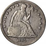 1862 Liberty Seated Silver Dollar. OC-1. Rarity-3. VF Details--Cleaned (PCGS).