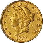 美国1880-S年20美元金币。