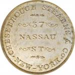New York--New York. Undated (1850s) Chesebrough Stearns & Co. Miller-NY 152A. Silvered Brass. Plain 