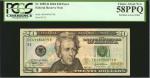 Fr. 2089-B. 2004 $20  Federal Reserve Note. New York. PCGS Currency Choice About New 58 PPQ. Full Ba