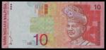 Malaysia, 10ringgit, no date (1997), serial number AU8888888, red and multicoloured, T.A. Rahman at 