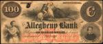 Pittsburgh, Pennsylvania. Allegheny Bank. July 1, 1858. $100. Fine.