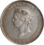 1868年香港一圆银币。香港造币厂。(t) HONG KONG. Dollar, 1868. Hong Kong Mint. Victoria. PCGS AU-50.