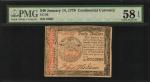 CC-95. Continental Currency. January 14, 1779. $40. PMG Choice About Uncirculated 58 EPQ.