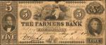 Pottsville, Pennsylvania. Farmers Bank of Schuylkill County. Aug. 5, 1860. $5. Fine.