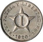 CUBA. Centavo, 1920. Philadelphia Mint. PCGS MS-63.