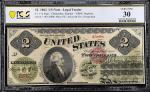 Fr. 41e. 1862 $2 Legal Tender Note. PCGS Banknote Very Fine 30.