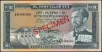 ETHIOPIA. National Bank of Ethiopia. 50 Dollars, ND. P-28s. Specimen. Uncirculated.