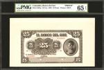 COLOMBIA. Banco del Sur. 25 Pesos, ND (1907). P-S854p. Face and Back Proofs. PMG Gem Uncirculated 65