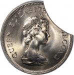 1979年香港伊莉莎白二世壹圆错体，币边11.7%缺肉，PCGS Mint Error MS65