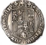 SPAIN. Real, ND (1497-1504)-B. Burgos Mint. Ferdinand & Isabel. NGC EF-45.