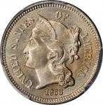 1868 Nickel Three-Cent Piece. MS-66+ (PCGS).