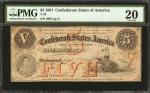 T-32. Confederate Currency. 1861 $5. PMG Very Fine 20.