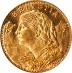 SWITZERLAND. 20 Francs, 1897-B. Bern Mint. PCGS MS-64.