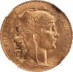 FRANCE. 20 Francs, 1911. Paris Mint. NGC MS-66.