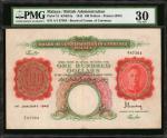 1942年马来亚及英属婆罗洲货币发行局一佰圆。MALAYA. Board of Commissioners of Currency. 100 Dollars, 1942. P-15. PMG Very