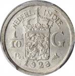 NETHERLANDS EAST INDIES. 1/10 Gulden, 1928. Utrecht Mint; privy mark: seahorse. PCGS MS-64 Gold Shie