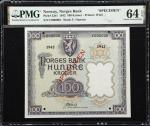 NORWAY. Norges Bank. 100 Kroner, 1942. P-22s1. Specimen. PMG Choice Uncirculated 64 EPQ.