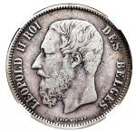 Belgium, 5 Francs, 1869, NGC VF 201869年比利时5法郎