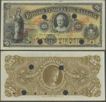 Bank of Greece, colour trial 25 drachmai, ND (type of 1897), black, yellow and pale pink, male head 