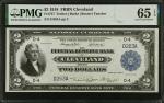 Fr. 757. 1918 $2 Federal Reserve Bank Note. Cleveland. PMG Gem Uncirculated 65 EPQ.
