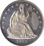 1862 Liberty Seated Half Dollar. Proof-63 (PCGS).