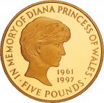 Great Britain. 1999. Gold. Proof. 5Pound. In Memoriy of Diana Princess of Wales Gold Proof 5 Pounds