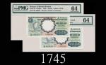1959年英属马来亚及婆罗洲货币委员会1元，两枚64分佳品1959 Malaya & British Borneo Board of Commissioners of Currency $1 s/ns