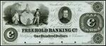 Freehold, New Jersey. Freehold Banking Co. Feby. 1, 18xx. $100. PCGS Gem New 66 PPQ. Proof. Hole Pun