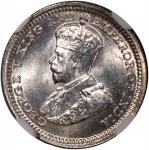 1932年香港乔治五世五仙，NGC MS65，#6377778-004. Hong Kong, silver 5 cents, 1932, NGC MS65, #6377778-004.