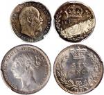 英国钱币2枚一组，包括1902年3便士及1887年6便士，均评PCGS MS64。Great Britain, a pair of 3 and 6 pence, dated 1902 and 1887