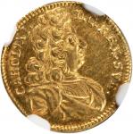 SWEDEN. 1/4 Dukat, 1692. Stockholm Mint. Karl XI (1660-97). NGC AU-58.