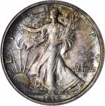 1917-D Walking Liberty Half Dollar. Obverse Mintmark. MS-64 (PCGS).