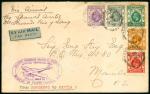 Hong KongPostal History1936 (19 May) first flight envelope to Manlia (11.7), bearing Hong Kong 2c., 