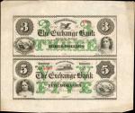 Edwards County, Illinois. The Exchange Bank. November 5, 1863. Uncut Pair $3-$5. Choice Very Fine.