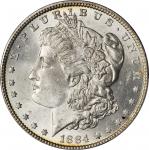 1884 Morgan Silver Dollar. VAM-2A. Hot 50 Variety. Partial E Reverse. MS-64+ (PCGS).