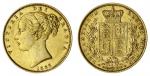 Victoria (1837-1901), Shieldback Sovereign, 1863 [Die 6], second young head left, WW incuse on trunc