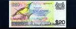 Singapore, $20 (KNB16:P12) S/no.A/26 555974 PMG 63EPQ