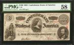 T-56. Confederate Currency. 1863 $100. PMG Choice About Uncirculated 58.