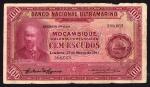 x Banco Nacional Ultramarino, Mozambique, 100 Escudos, 27th March 1941, serial number 388663, pink-p